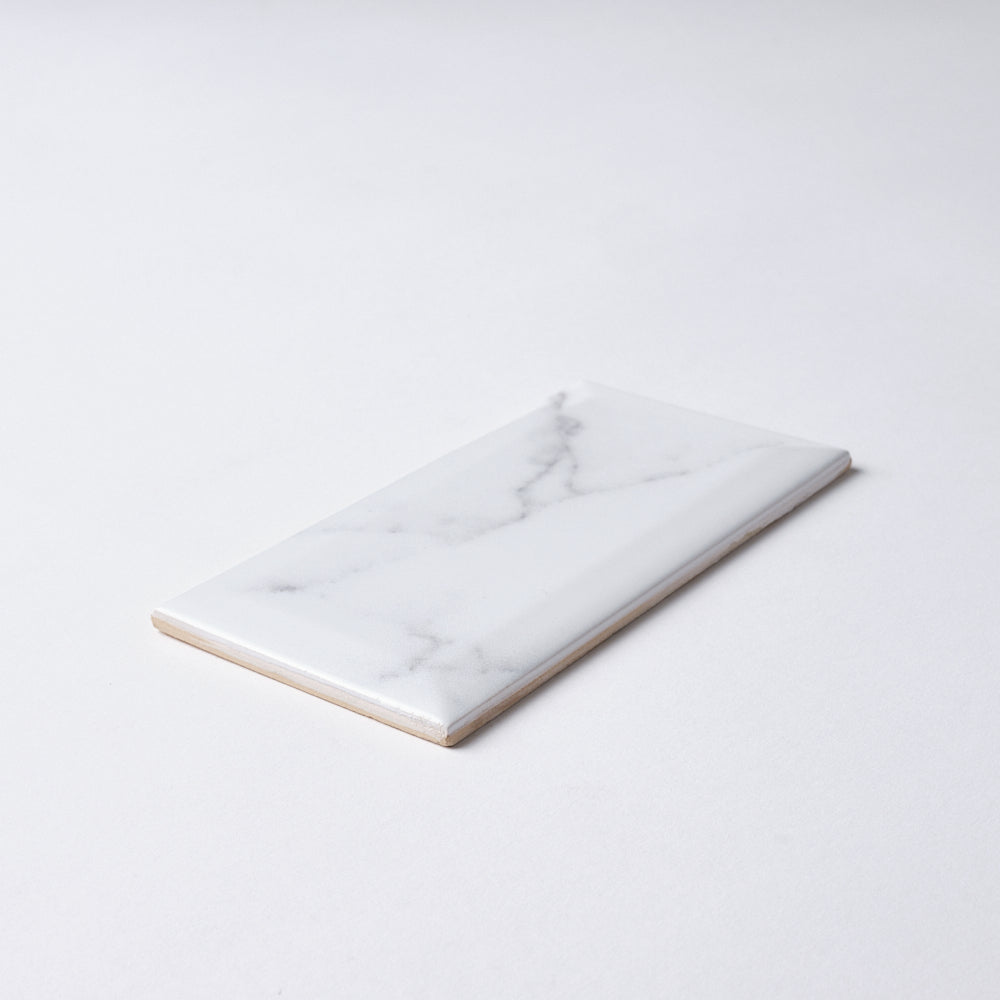 Statuary White 3x6 Beveled Glossy Ceramic Subway Tile Tilezz 