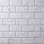 Load image into Gallery viewer, Statuary White 3x6 Beveled Glossy Ceramic Subway Tile Tilezz