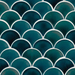 Load image into Gallery viewer, Azul Scallop Glossy Glazed Porcelain Mosaic Tile Tilezz