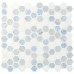 Load image into Gallery viewer, MSI Azula Hexagon White + Azul + Carrara Marble Mosaic Tilezz