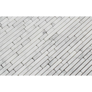Carrara White Vianden Strips Polished/Honed Stone Tilezz 