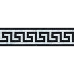 Load image into Gallery viewer, Carrara White Greek Key Border w/ Black Polished or Honed Stone Tilezz 
