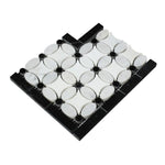 Load image into Gallery viewer, Beaufort Thassos + White Carrara + Black Border Corner Stone Tilezz