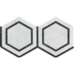 Load image into Gallery viewer, Carrara White Hexagon with Black Marble Polished/Honed Stone Tilezz 
