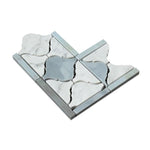 Load image into Gallery viewer, Carrara White Lantern Corner w/Blue Gray Marble Polished/Honed Stone Tilezz 

