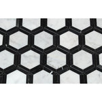 Load image into Gallery viewer, Carrara White Hexagon Phantom Hex with Black Marble Polished/Honed Stone Tilezz 
