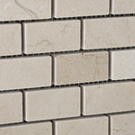 Load image into Gallery viewer, Crema Marfil 1x2 Polished Brick Mosaic Tile Stone Tilezz