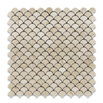 Load image into Gallery viewer, Crema Marfil Scallop Mosaic Tile Polished Stone Tilezz