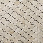 Load image into Gallery viewer, Crema Marfil Scallop Mosaic Tile Polished Stone Tilezz 
