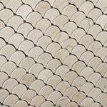 Load image into Gallery viewer, Crema Marfil Scallop Mosaic Tile Polished Stone Tilezz