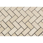 Load image into Gallery viewer, Crema Marfil Polished 1x2 Herringbone Mosaic Tile Stone Tilezz