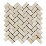 Load image into Gallery viewer, Crema Marfil Polished 1x2 Herringbone Mosaic Tile Stone Tilezz