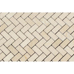 Load image into Gallery viewer, Crema Marfil Mini Herringbone Tile Polished Stone Tilezz