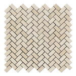 Load image into Gallery viewer, Crema Marfil Mini Herringbone Tile Polished Stone Tilezz