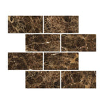 Load image into Gallery viewer, Emperador Dark 6x12 Polished Subway Tile Stone Tilezz