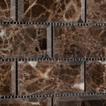 Load image into Gallery viewer, Emperador Dark 2x4 Beveled Polished Brick Mosaic Tile Stone Tilezz