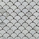 Load image into Gallery viewer, Carrara White Marble Scallop Mosaic Polished/Honed Stone Tilezz 
