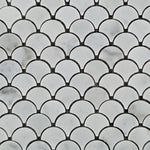 Load image into Gallery viewer, Carrara White Marble Scallop Mosaic Polished/Honed Stone Tilezz