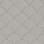 Load image into Gallery viewer, Gray Scallop Glossy Glazed Porcelain Mosaic Tile Tilezz