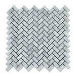 Load image into Gallery viewer, Carrara White Herringbone Mosaic Polished/Honed Stone Tilezz