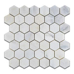 Load image into Gallery viewer, Calacatta Cressa Hexagon (Asian Statuary) 2" Polished/Honed Stone Tilezz