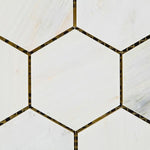 Load image into Gallery viewer, Calacatta Cressa Hexagon (Asian Statuary) 3" Polished/Honed Stone Tilezz