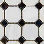 Load image into Gallery viewer, Calacatta Cressa (Asian Statuary) Octagon with Black Polished/Honed Stone Tilezz