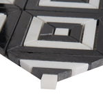 Load image into Gallery viewer, Rhombix Black and White Polished Marble Mosaic Tile Tilezz