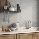 Load image into Gallery viewer, Simple City Light Gray 3"x6" Ceramic Glossy Subway Tile Tilezz