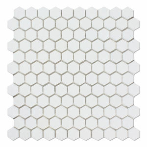 Thassos White Hexagon 1" Marble Mosaic Stone Tilezz 