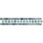Load image into Gallery viewer, Thassos White &amp; Blue Belvaux Border Stone Tilezz 
