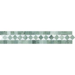 Load image into Gallery viewer, Thassos White &amp; Green Belvaux Border Stone Tilezz 

