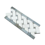 Load image into Gallery viewer, Thassos White & Blue Marble Basketweave Border Tilezz