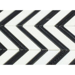 Load image into Gallery viewer, Thassos White & Black Chevron Stone Tilezz