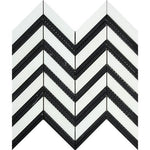 Load image into Gallery viewer, Thassos White & Black Chevron Stone Tilezz