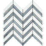 Load image into Gallery viewer, Thassos White & Blue Chevron Stone Tilezz