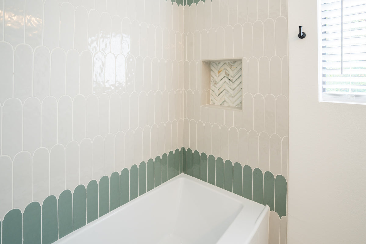 Doncaster Maple Sand 3x12 Scallop Glossy Ceramic Tile