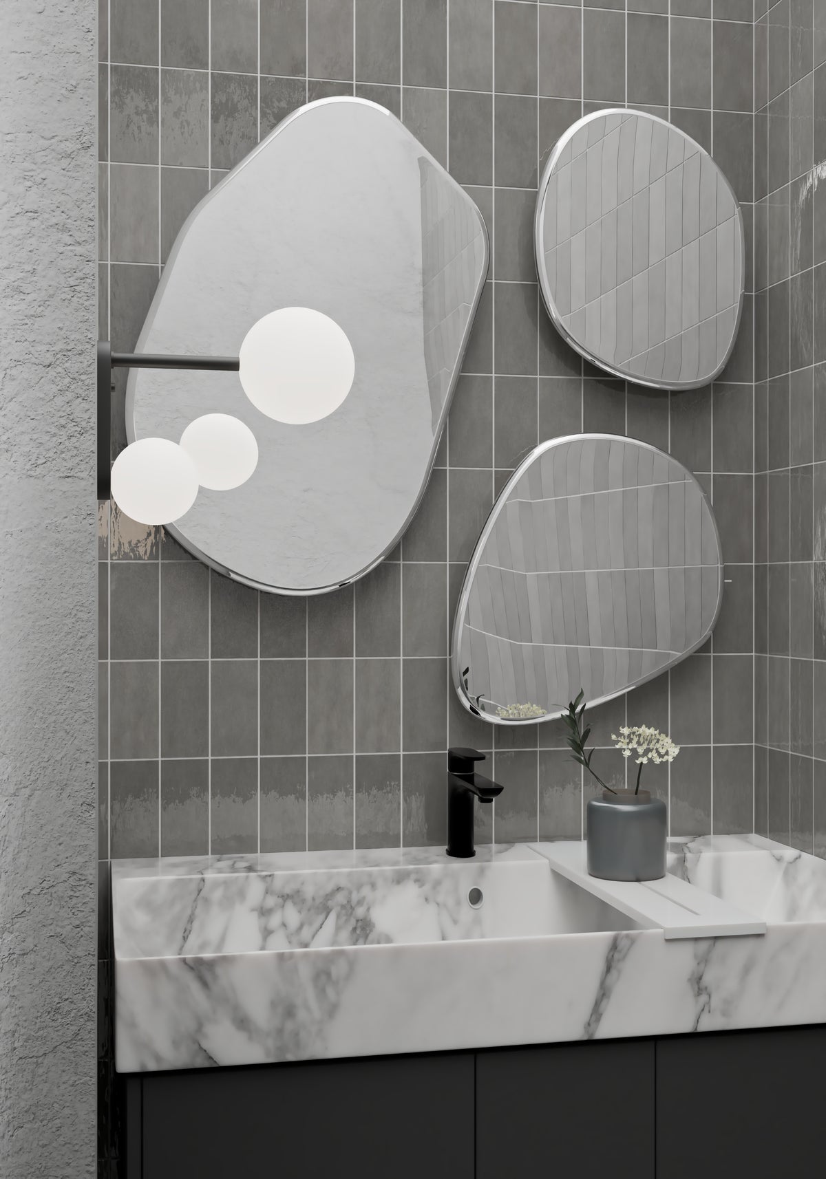 St. Lucia Gris 2.5 x 5 Ceramic Tile Glossy
