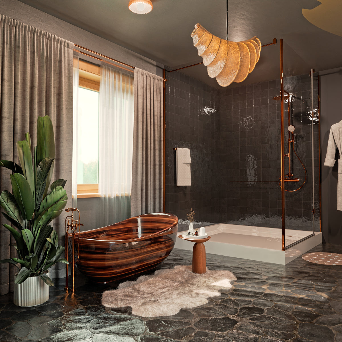St Lucia Bronze 5x5 Ceramic Tile Glossy