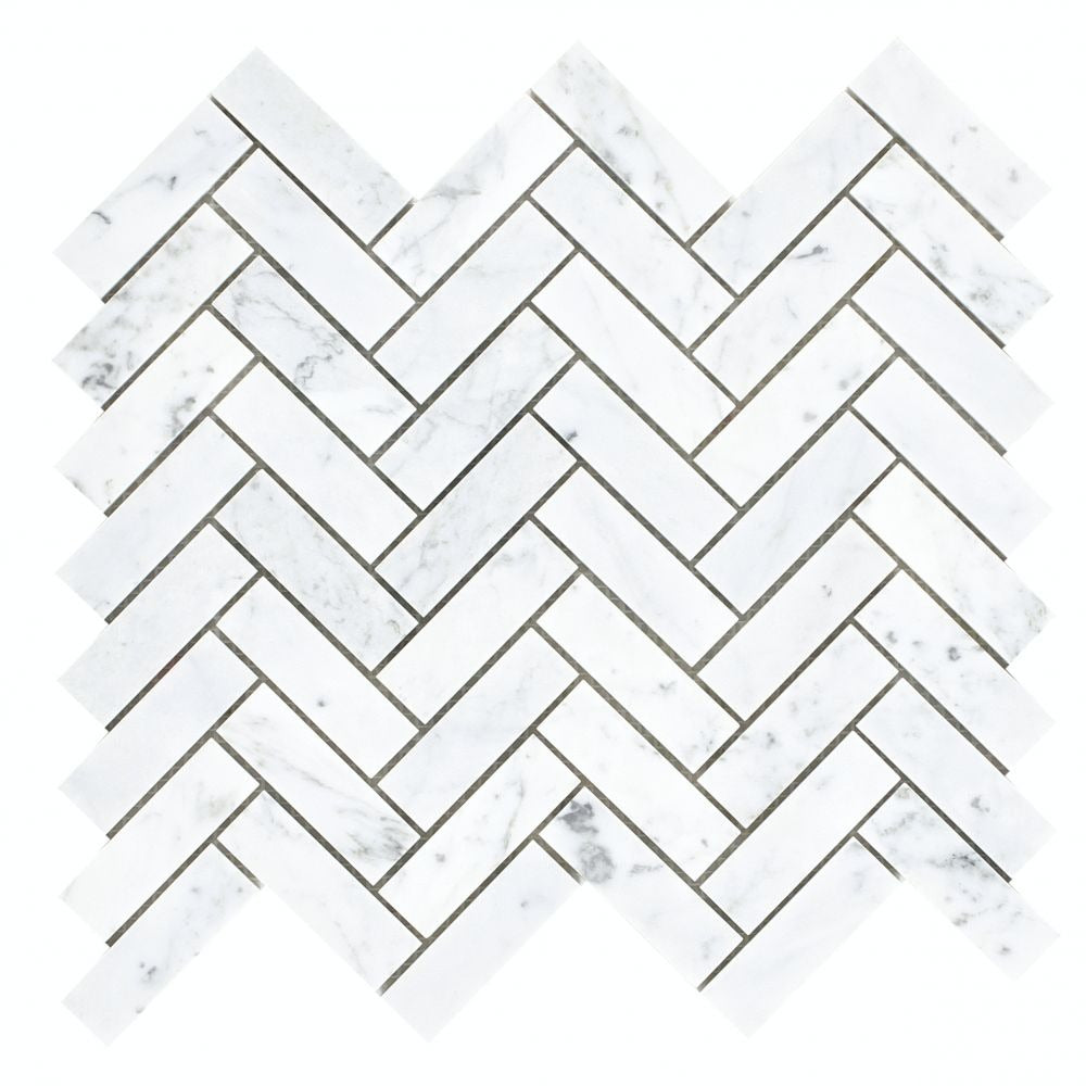 Vector Long Carrara 11x12.50 Marble Mosaic Tile