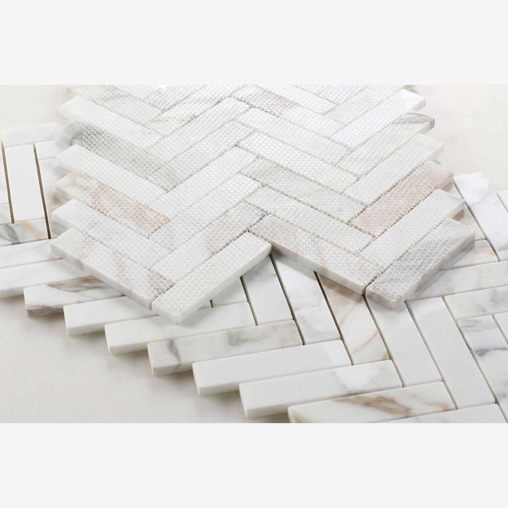 Tesserae Calacatta Gold Polished 11.25x11.25 Mosaic Tile