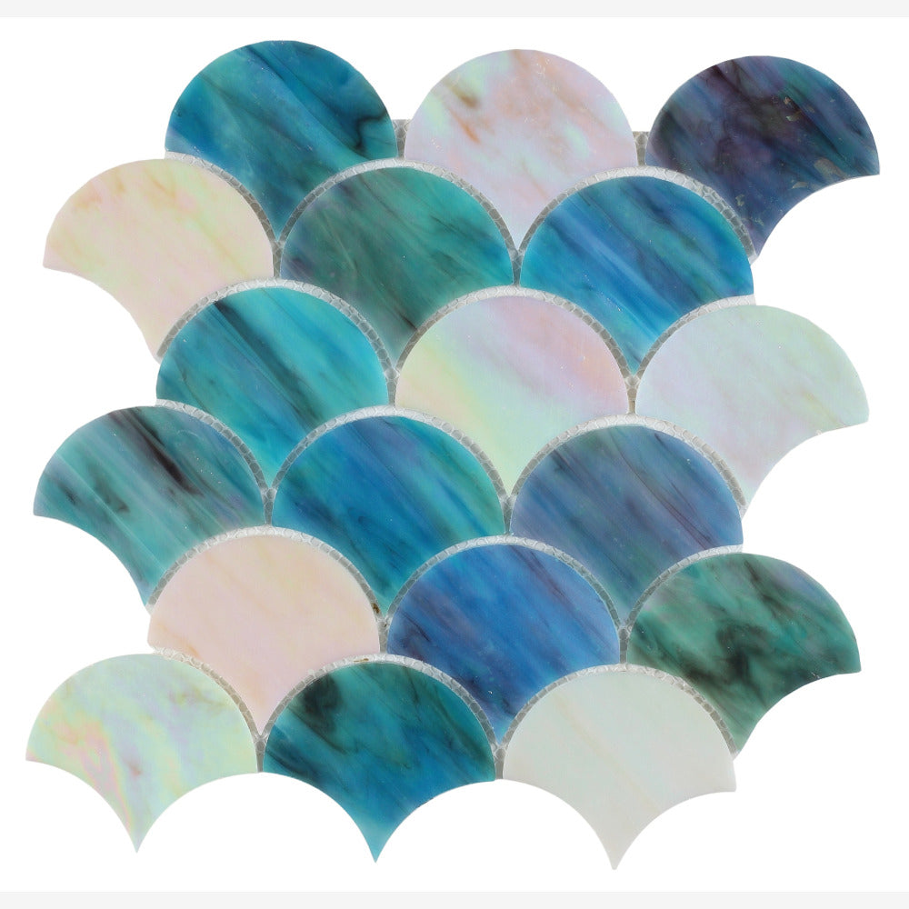 Mariner Scale Sky 9.5x9.75 Glass Mosaic Tile - view 2