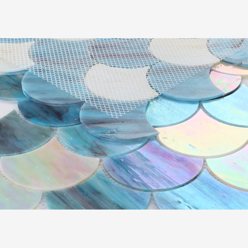 Mariner Scale Sky 9.5x9.75 Glass Mosaic Tile - view 4