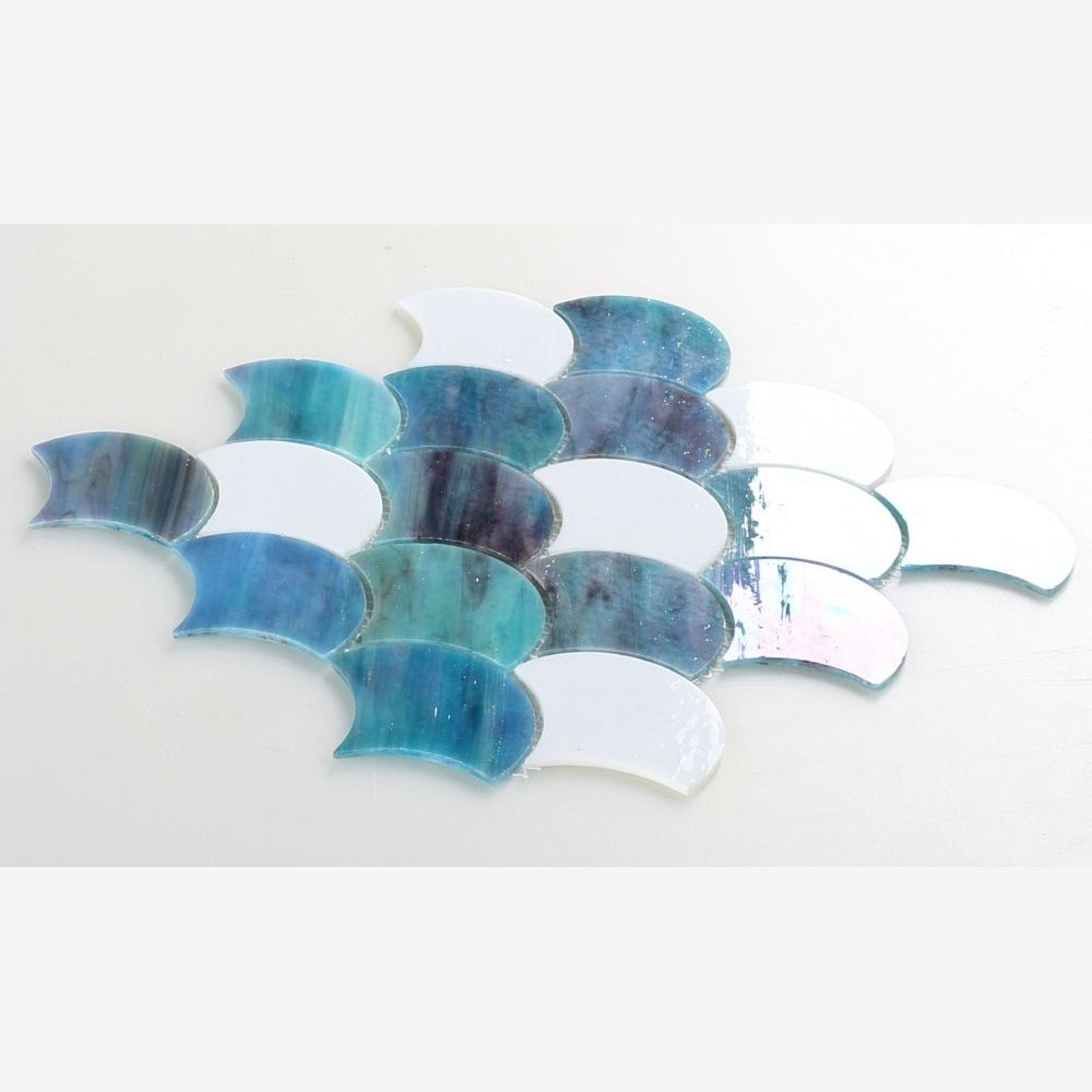 Mariner Scale Ocean 9.5x9.75 Glass Mosaic Tile