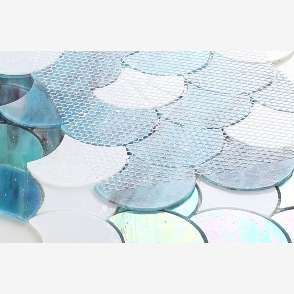 Mariner Scale Ocean 9.5x9.75 Glass Mosaic Tile