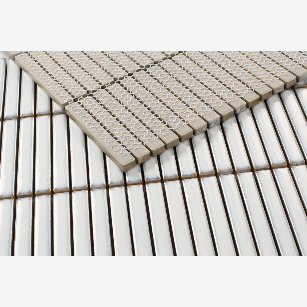 Ethereal White Band 11x11.50 Porcelain Tile