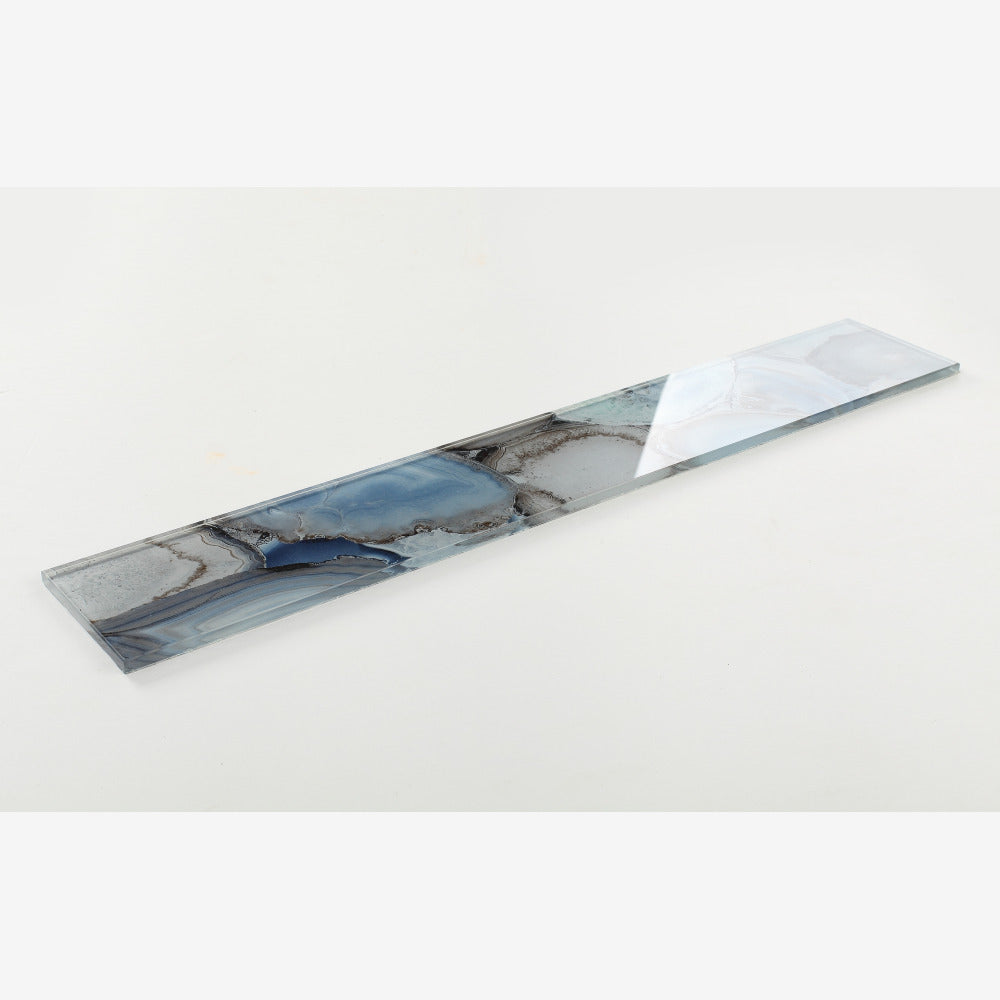 Oceanis Shell Blue 4x24 Glass Tile