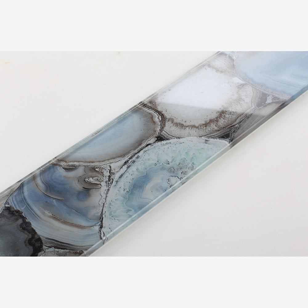 Oceanis Shell Blue 4x24 Glass Tile