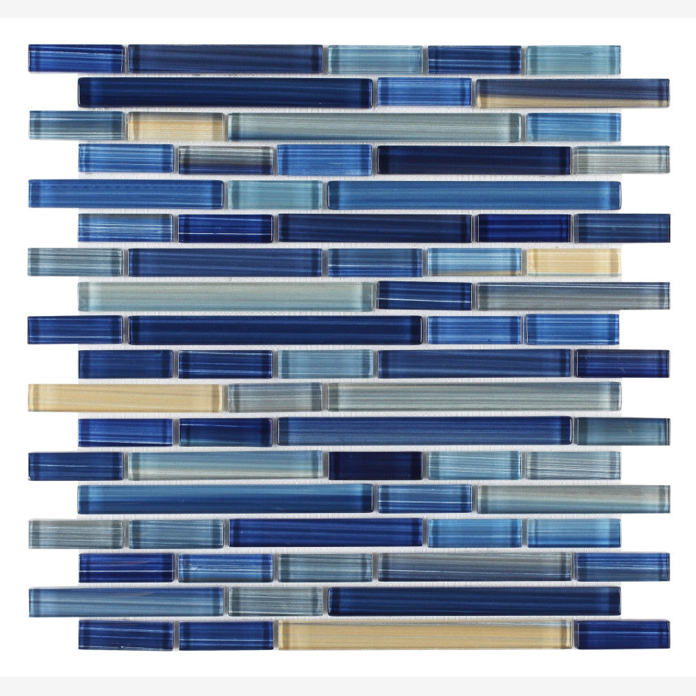Tempest Sapphire 11.75x12 Glass Mosaic Tile