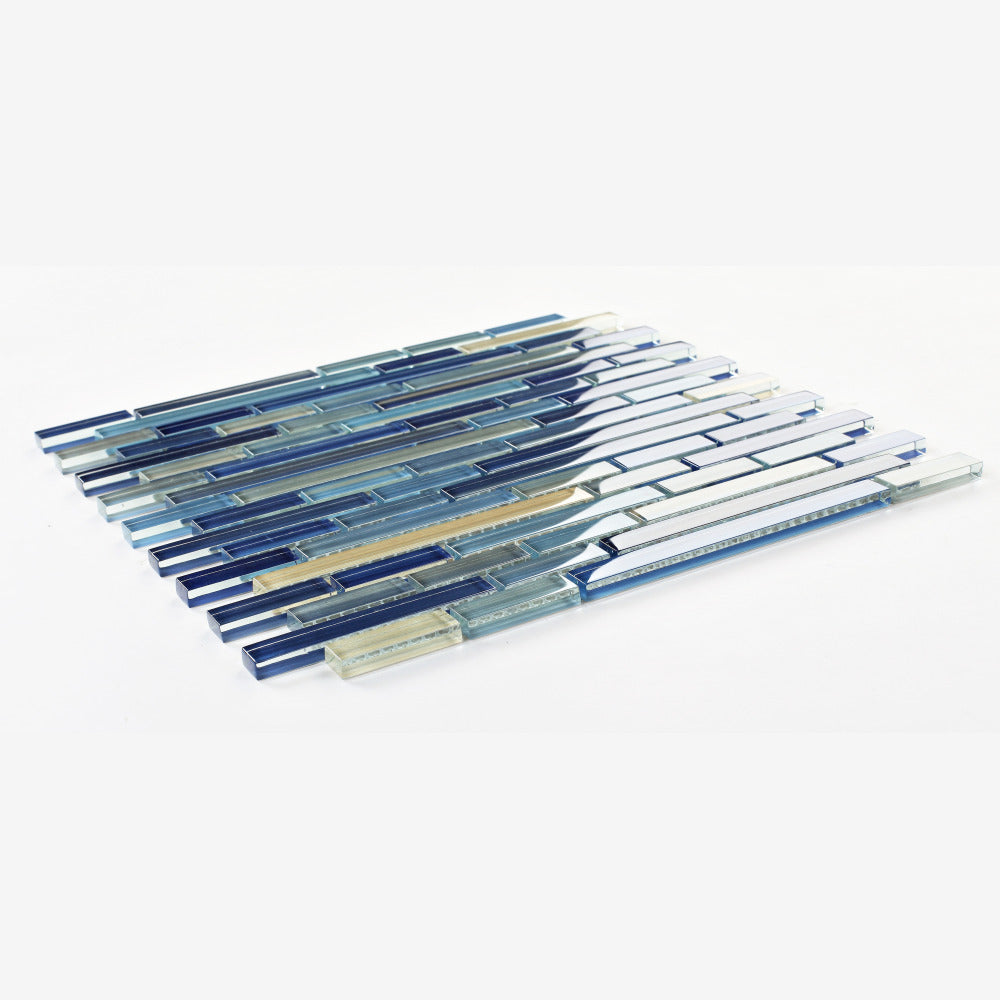 Tempest Sapphire 11.75x12 Glass Mosaic Tile